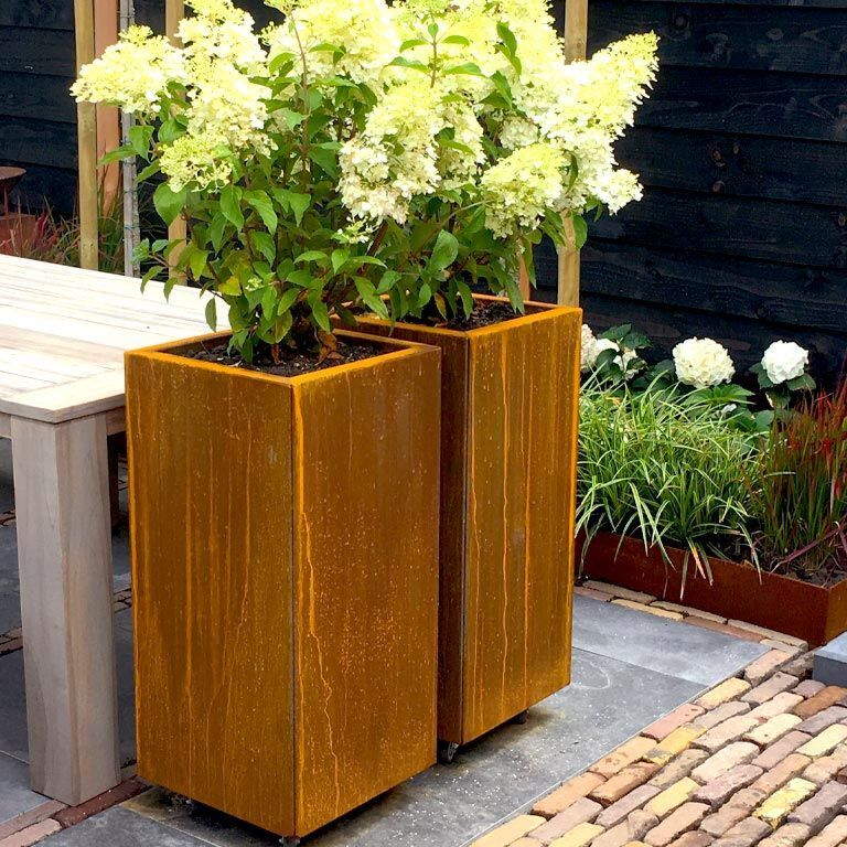 Floreira em aço corten Miami 40 x 40 cm