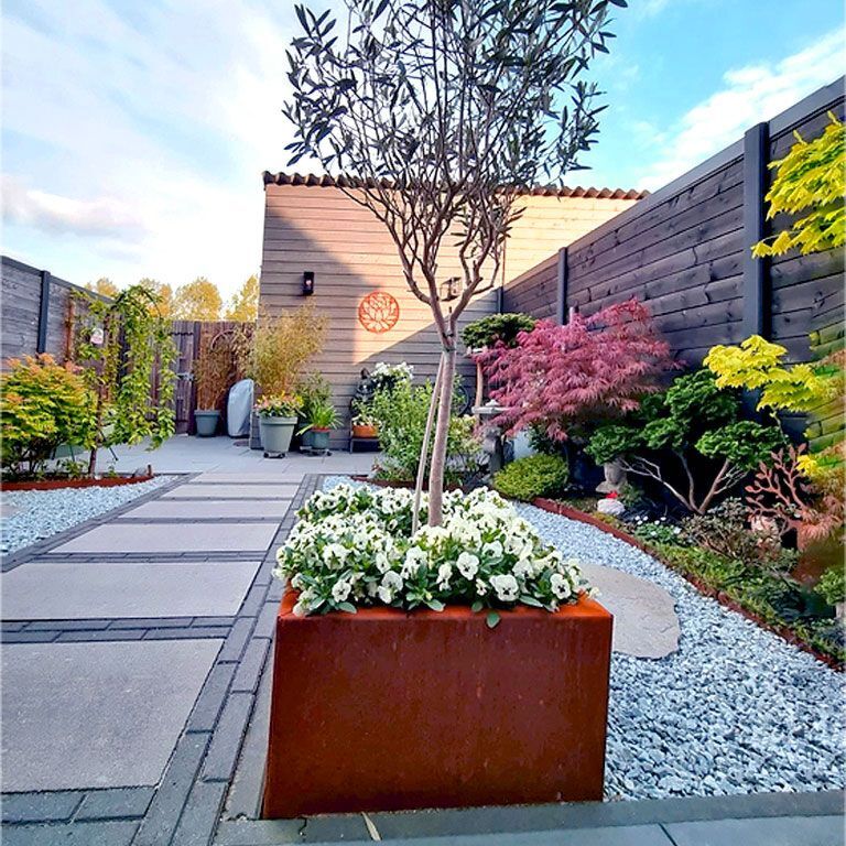 Floreira em aço corten Miami 50 x 50 cm
