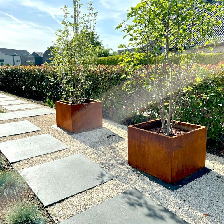 Floreira em aço corten Miami 80 x 80 cm