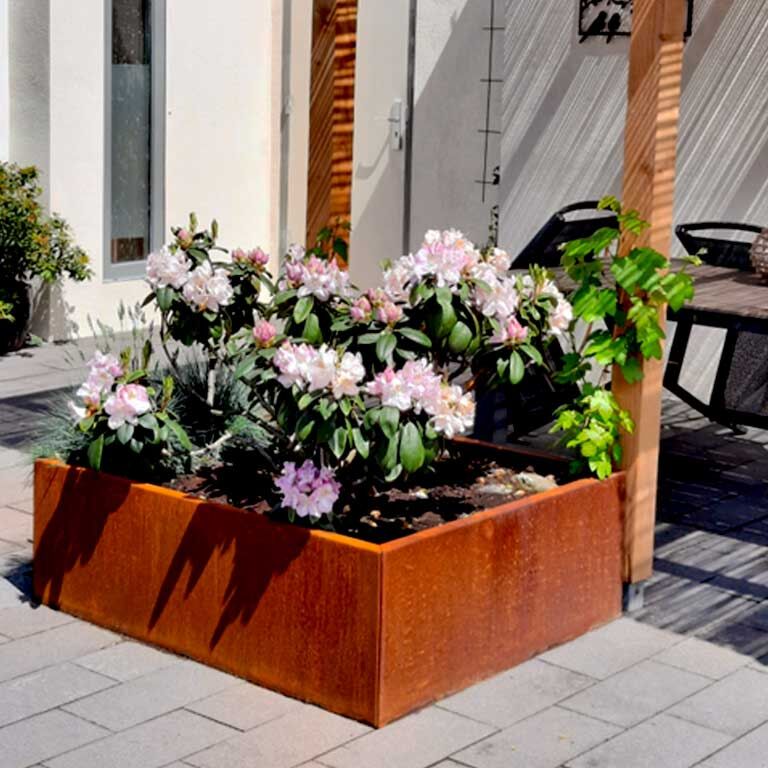 Floreira em aço corten Texas 100 x 120 cm
