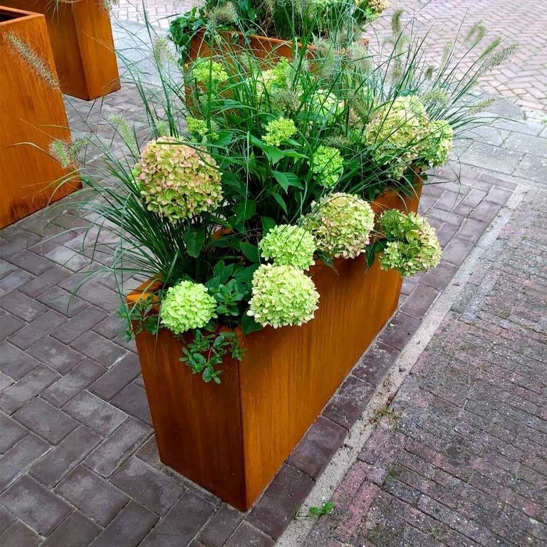 Floreira em aço corten Texas 30 x 100 cm