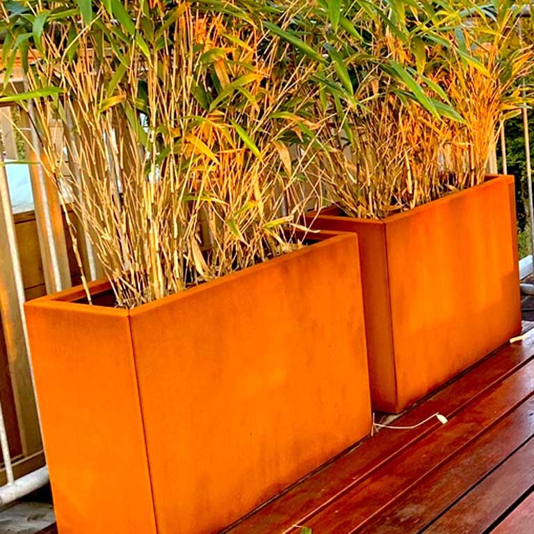 Floreira em aço corten Texas 30 x 120 cm