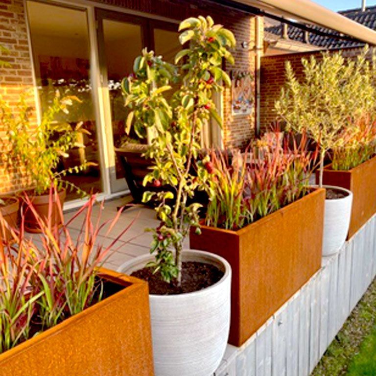 Floreira em aço corten Texas 30 x 120 cm