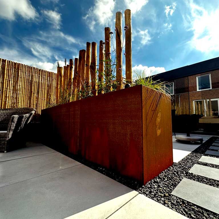 Floreira em aço corten Texas 30 x 120 cm