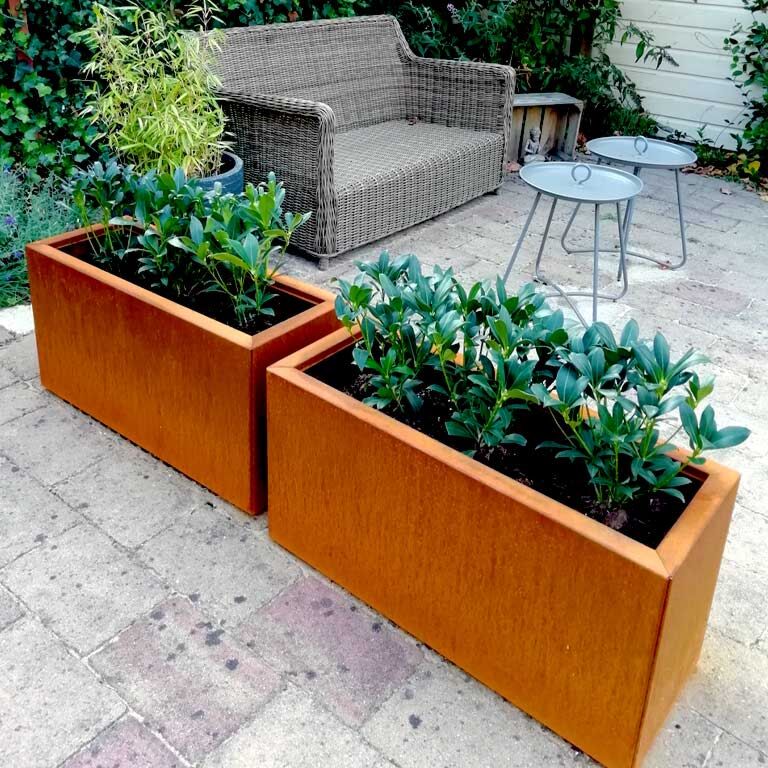 Floreira em aço corten Texas 30 x 80 cm
