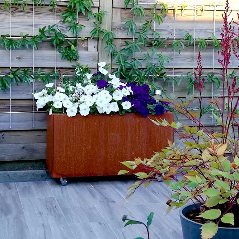 Floreira em aço corten Texas 30 x 80 cm