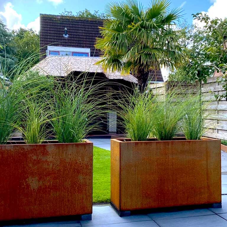 Floreira em aço corten Texas 40 x 100 cm