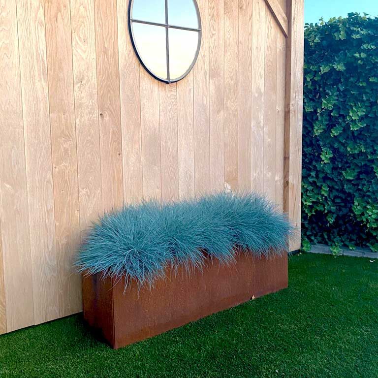 Floreira em aço corten Texas 40 x 120 cm