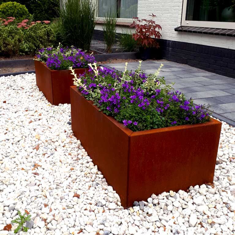 Floreira em aço corten Texas 50 x 100 cm