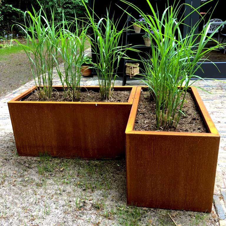 Floreira em aço corten Texas 50 x 100 cm