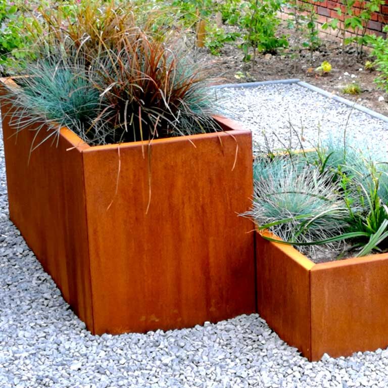 Floreira em aço corten Texas 30 x 50 cm