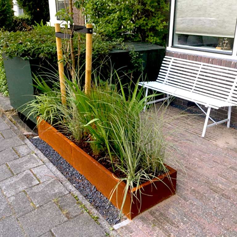 Floreira em aço corten Texas xxl 200 x 50 cm