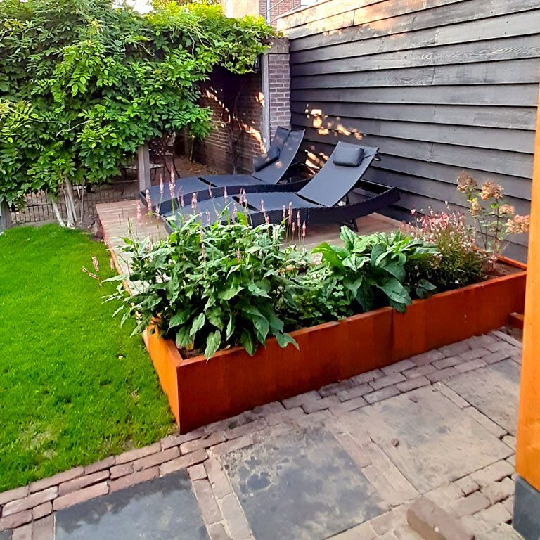 Floreira em aço corten Texas xxl 240 x 80 cm