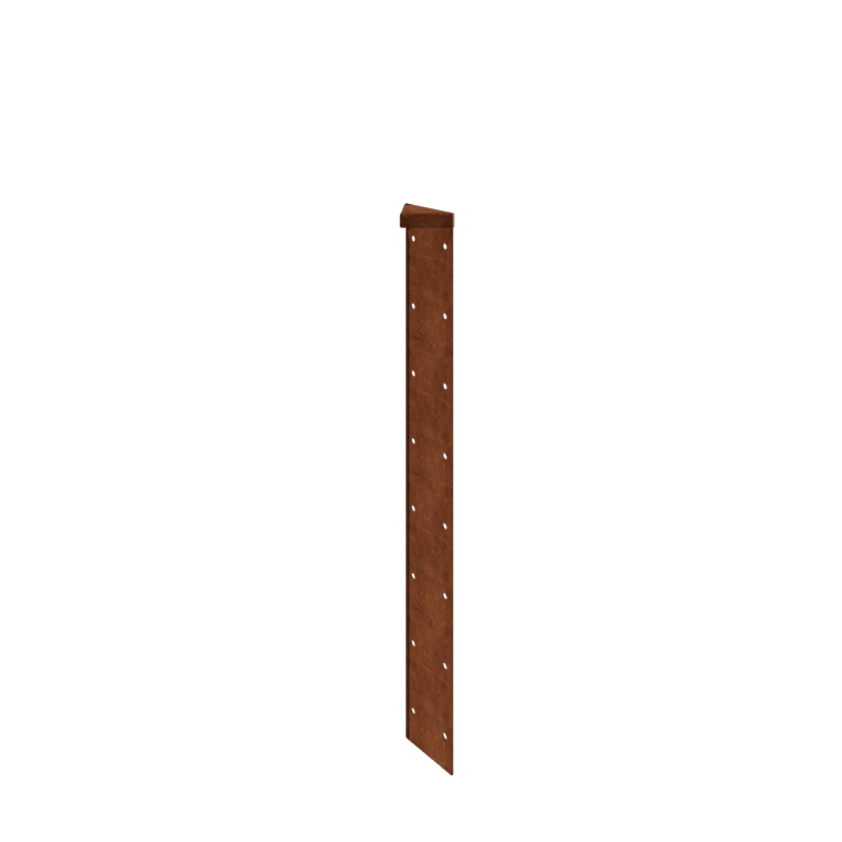 Floreira em aço corten - Peça de canto 180° - 80 cm