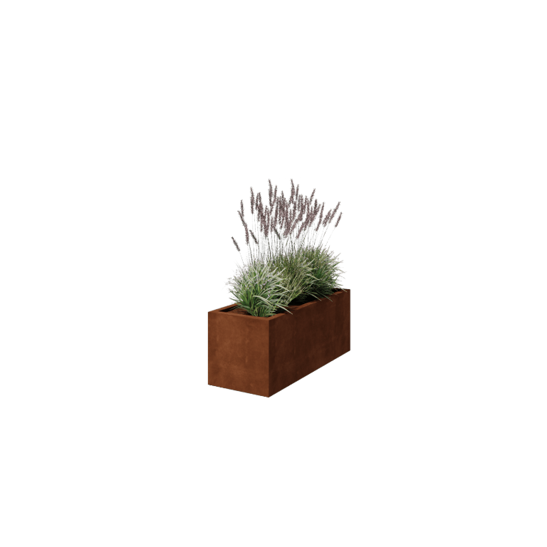 Floreira soldada em aço corten Montana 120 x 50 x 50 cm