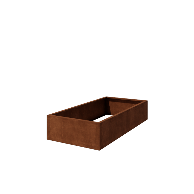 Floreira soldada em aço corten Montana 200 x 100 x 40 cm