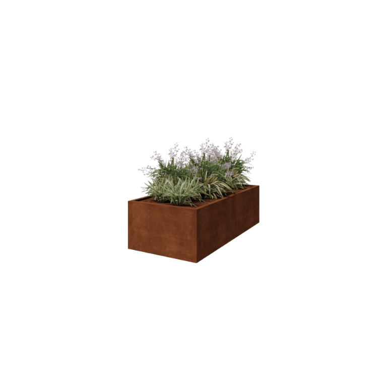 Floreira soldada em aço corten Montana 200 x 100 x 60 cm