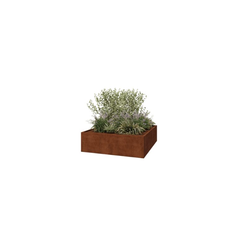 Floreira soldada em aço corten Montana 200 x 200 x 60 cm