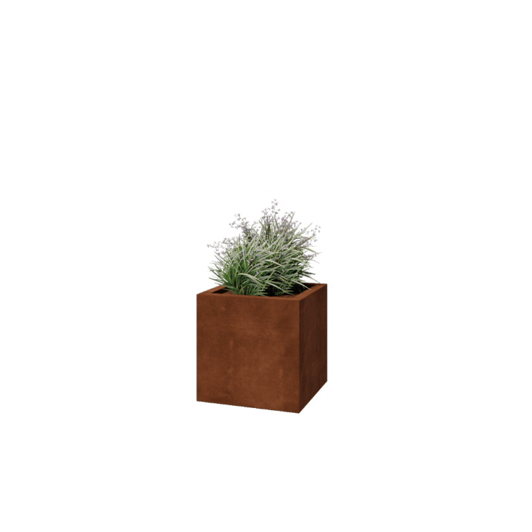 Floreira soldada em aço corten Montana 50 x 50 x 50 cm