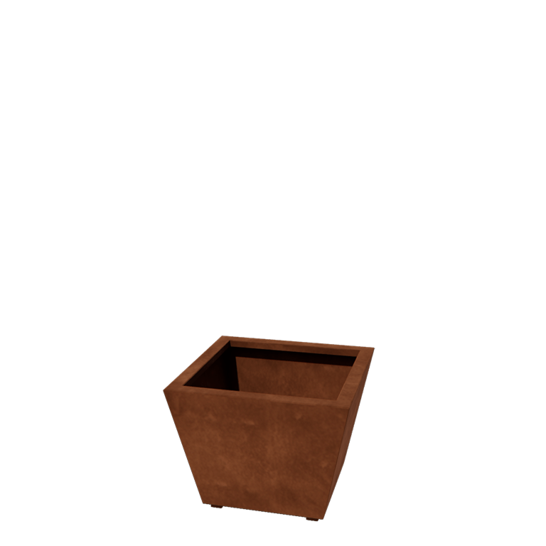 Floreira soldada cônica em aço corten 60 x 60 x 40 cm