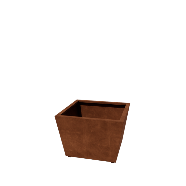 Floreira soldada cônica em aço corten 80 x 80 x 50 cm