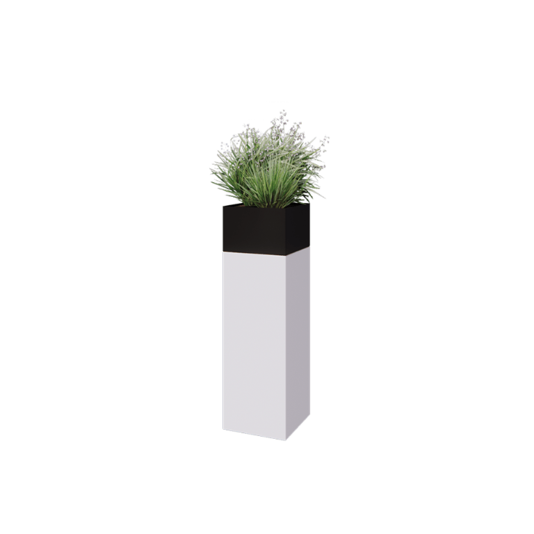 Plantenbak conjunto North Carolina branco & preto 30 x 30 x 100 cm