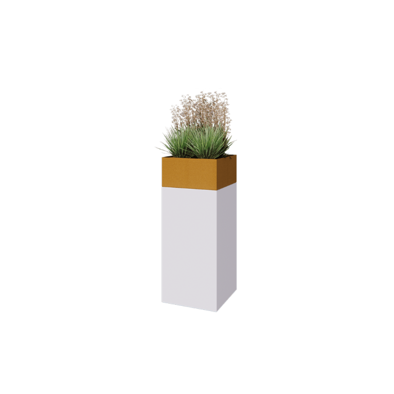 Plantenbak conjunto North Carolina branco & ouro 40 x 40 x 100 cm