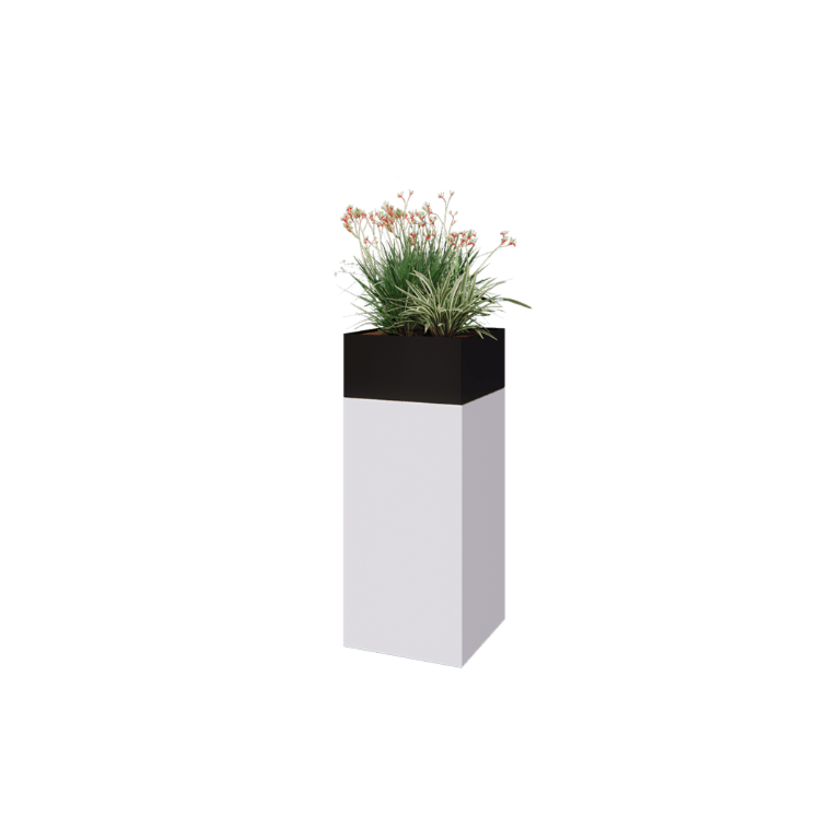 Plantenbak conjunto North Carolina branco & preto 40 x 40 x 100 cm