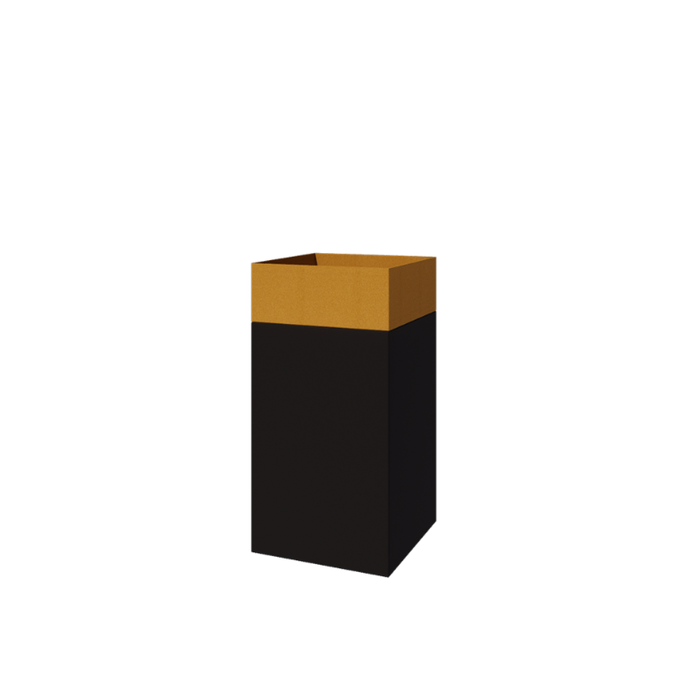 Plantenbak conjunto North Carolina preto & ouro 50 x 50 x 100 cm