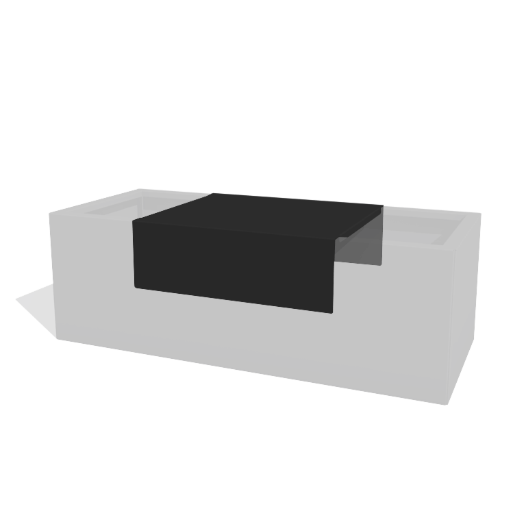 Plataforma para floreira em aço com revestimento em pó 60 x 51 x 20 cm