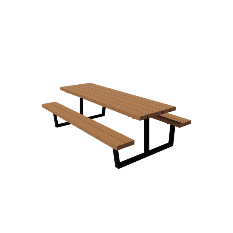 Mesa de piquenique em aço - Georgia L - 240 x 163 x 75 cm - Com madeira de Douglas