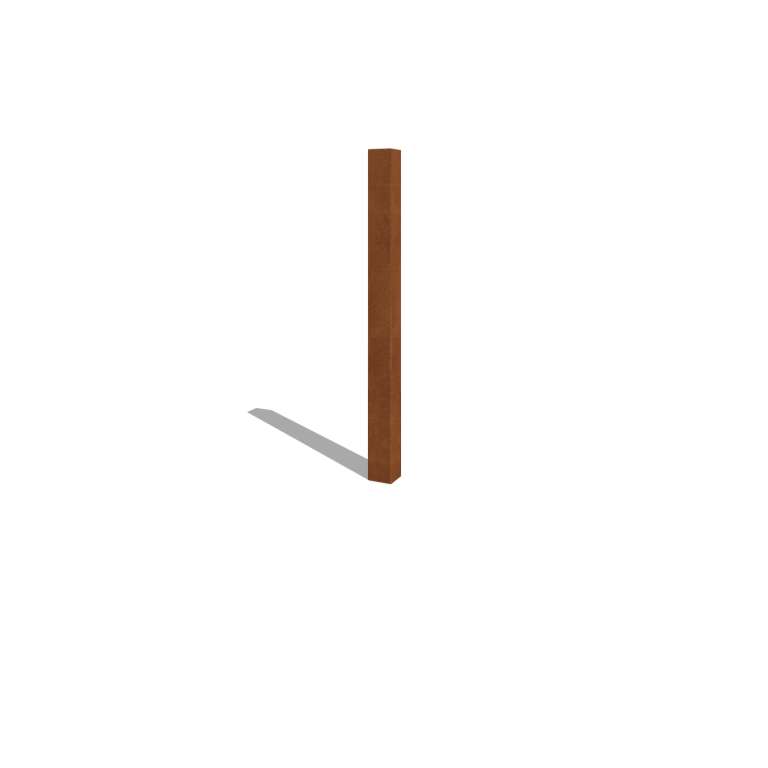 Poste para vedação de jardim em aço corten 150 cm