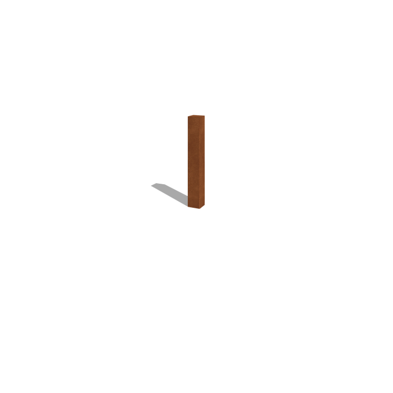 Poste para vedação de jardim em aço corten 80 cm