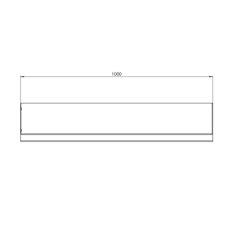 Muro de contenção reto de aço corten 100 cm (altura 40 cm)