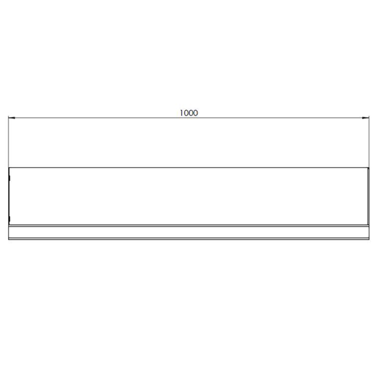 Muro de contenção reto de aço corten 100 cm (altura 60 cm)