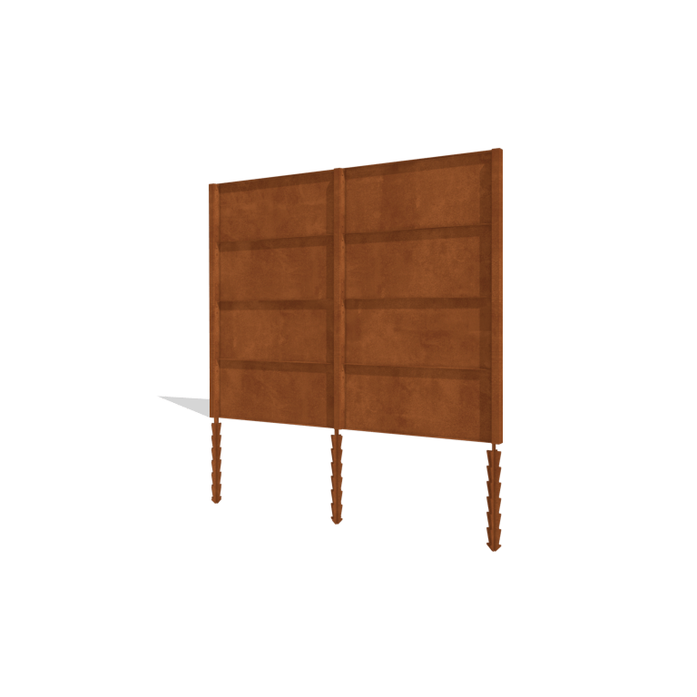 Vedação em aço corten H4 conjunto completo 258 cm