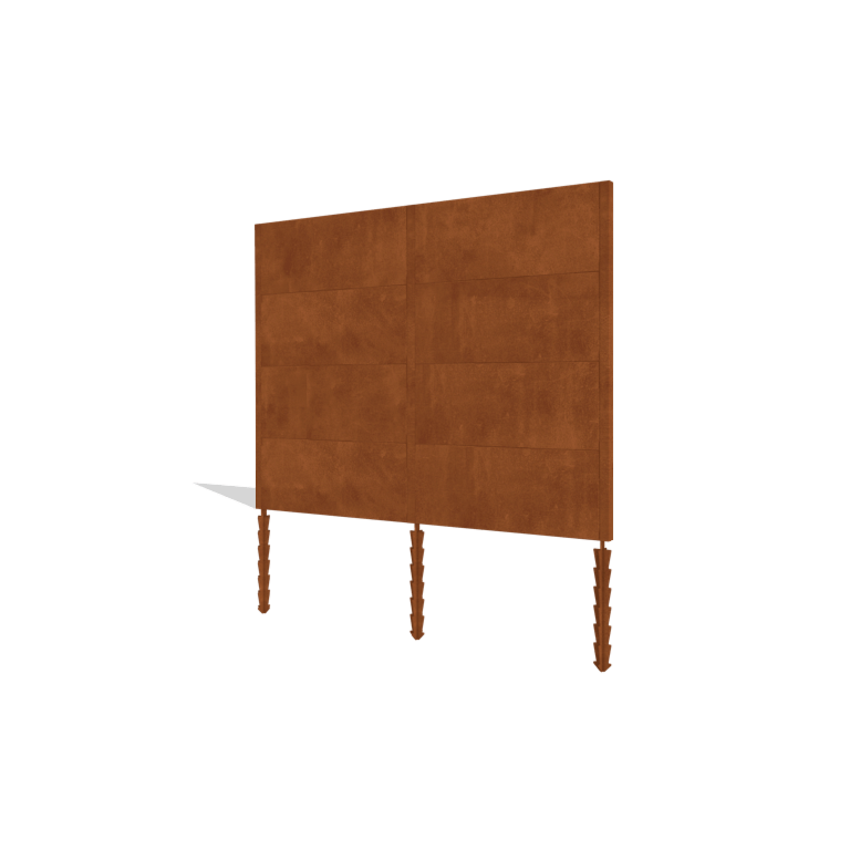 Vedação em aço corten H4 conjunto completo 258 cm