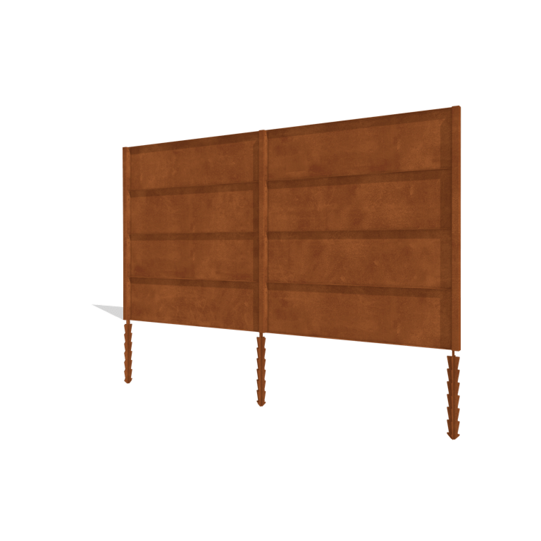 Vedação em aço corten H4 conjunto completo 378 cm
