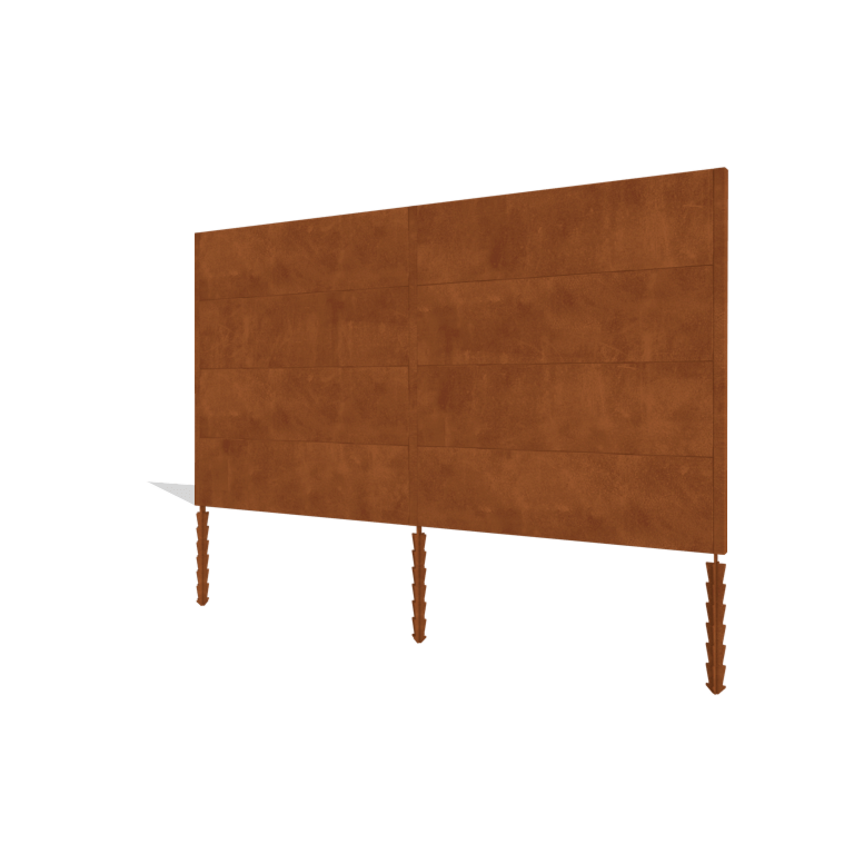 Vedação em aço corten H4 conjunto completo 378 cm