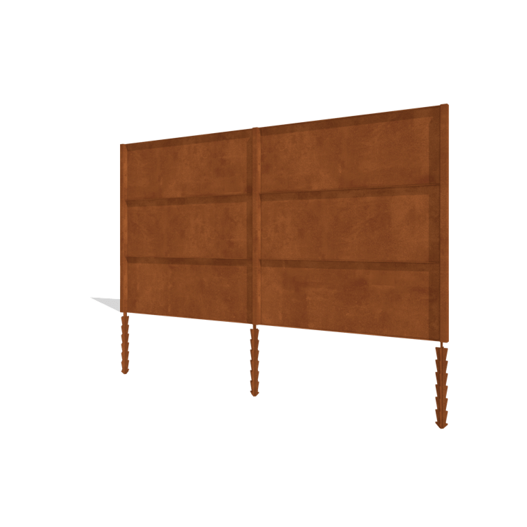 Vedação em aço corten H3 conjunto completo 378 cm