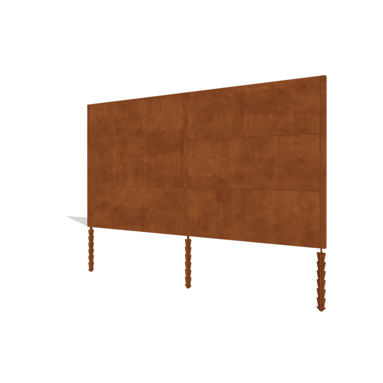 Vedação em aço corten H3 conjunto completo 378 cm