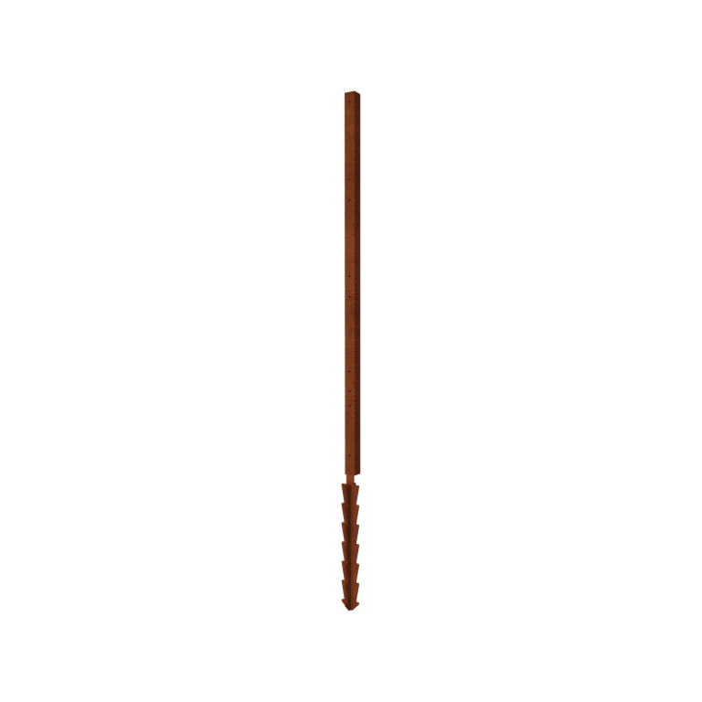 Vedação em aço corten H poste intermédio com estaca de terra 190 x 6 x 6 cm Vedação em aço corten H poste intermédio com estaca de terra 190 x 6 x 6 cm