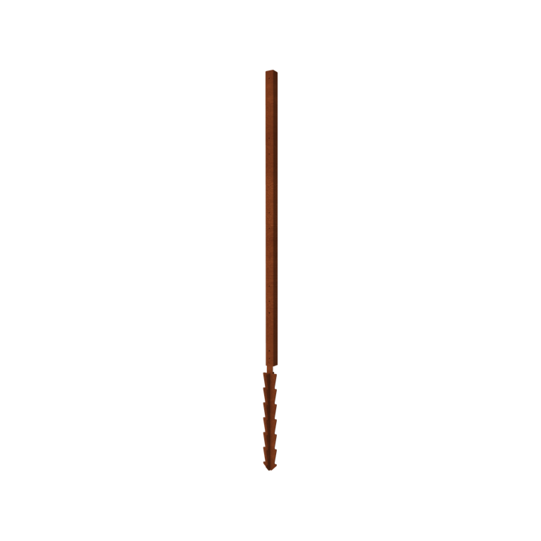 Vedação em aço corten H poste final com estaca de terra 190 x 6 x 6 cm Vedação em aço corten H poste final com estaca de terra 190 x 6 x 6 cm