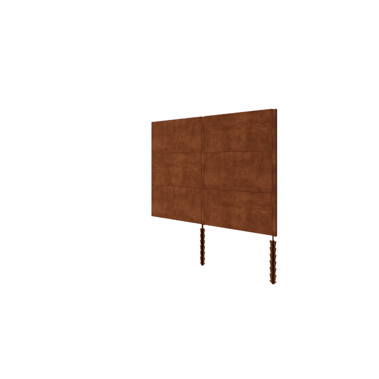 Vedação em aço corten H3 - Conjunto completo - 252 x 6 x 190 cm