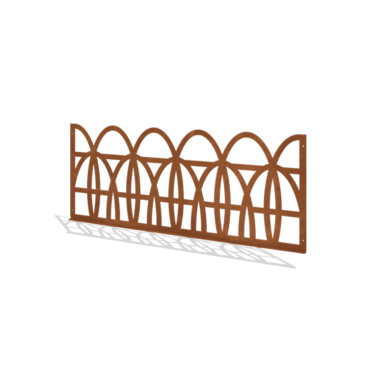 Cerca decorativa em aço corten T 149 x 60 cm