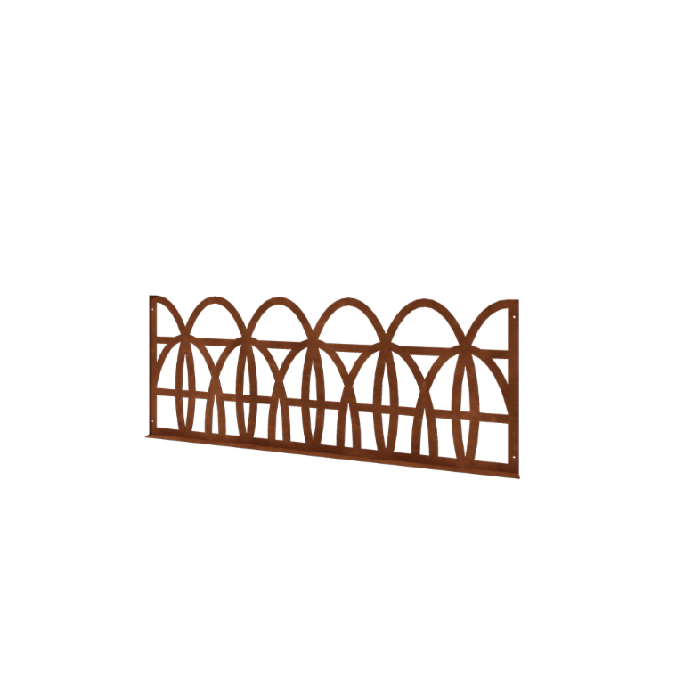 Vedação decorativa em aço corten T - Painel - 149 x 3 x 60 cm