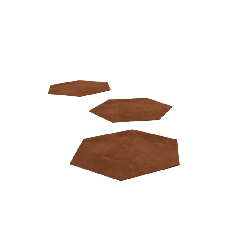 Pedra de pisar em aço corten - Hexágono - 50 x 43 cm