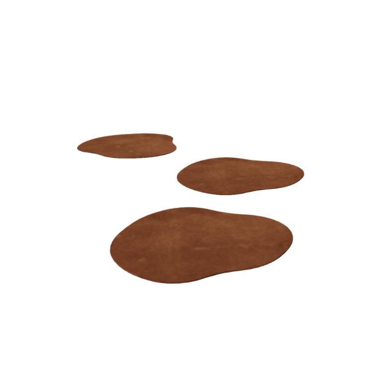 Ladrilho orgânico em aço corten 50 x 50 cm