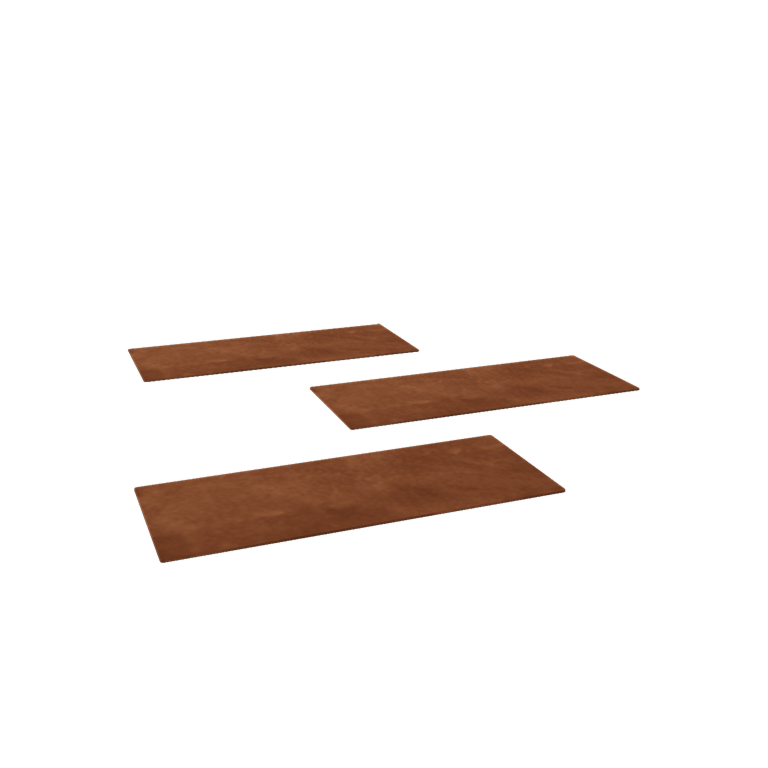 Pedra de pisar em aço corten - Retângulo - 60 x 25 cm