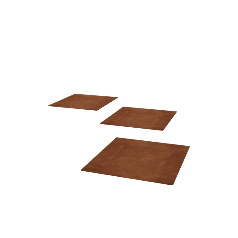 Ladrilho quadrado em aço corten 40 x 40 cm